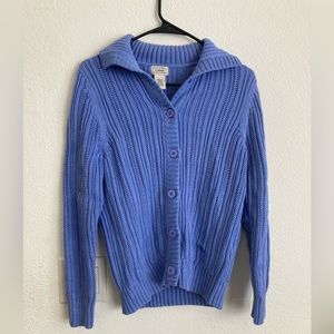 LL Bean Blue Cardigan Small